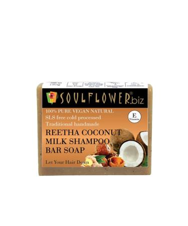 Reetha Coconut Milk Soap | Shampoo Bar | Hair Cleansing Bar | Handmade 100% Pure Natural & Cold processed Grade 1 B-IS Standard Premium & Luxurious Soap (5 Oz)