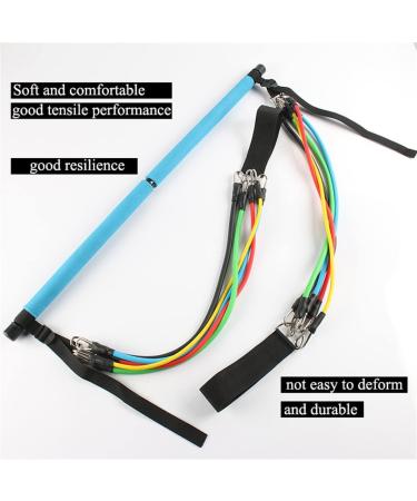 150LB Adjustable Pilates Bar Set with 5 Resistance Bands Portable Gym Stick for Full Body Workout Yoga Home Ftiness (Blue 1set) - Buy Online on GoSupps.com