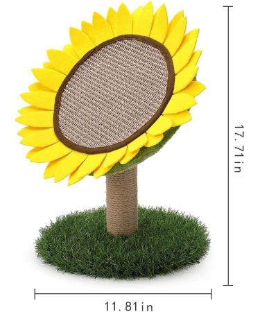 Sunflower Cat Scratching Post - Interactive Sisal Scratcher Board for Kitten & Cat | 18x12 Inch - Buy Online on GoSupps.com