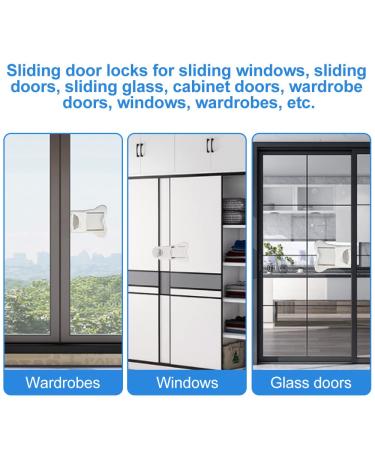 Wenrero 4-Piece Sliding Door Safety Lock Set | No Drill Child Lock with 3M Glue | Secure Windows & Closets | ABS 7cm Sliding Door Block - Buy Online on GoSupps.com