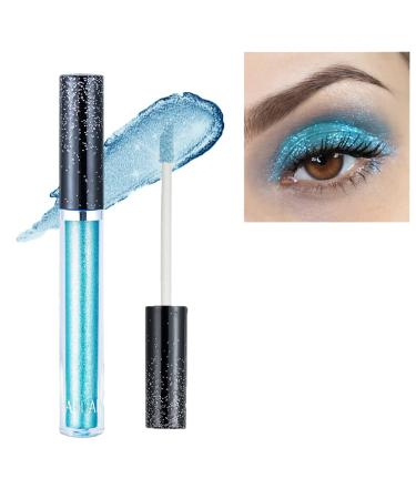 MIESCHER Blue Glitter Liquid Eyeshadow  Metallic Shimmer High Pigmented Makeup Shadow  Long-lasting Waterproof Sparkling Eyeshadow  Creates Smokey Eye Makeup & Multi-dimensional Eye Looks (Blue) 08