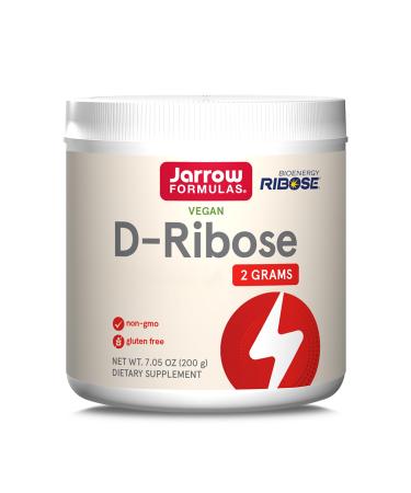 Jarrow Formulas, D-Ribose, 2.000mg per Day, High Dosed, 200g Vegan Powder, Lab Tested, Gluten Free, Vegetarian, Non Soy, Non-GMO