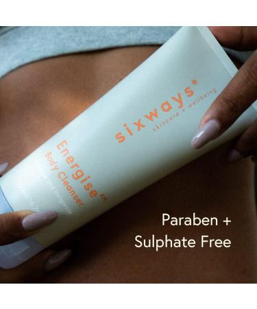 Sixways Energise AM Body Cleanser: Natural Vegan Body Wash with Grapefruit + Amber Made in the UK Hydrates and nourishes 200ml - Buy Online on GoSupps.com