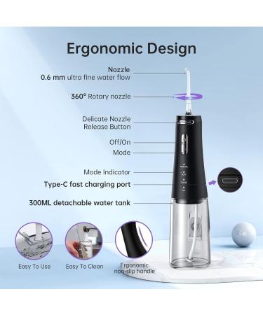 Portable Water Dental Flosser | Cordless Oral Irrigator 300ML | Rechargeable IPX7 Waterproof for Travel & Home | Ideal for Braces - Buy Online on GoSupps.com