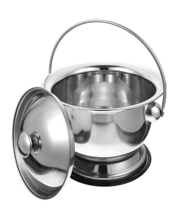 Unisex Chamber Pot for Adults Kids Portable Stainless Steel Toilets Chamber Pot with Lid and Handle Spittoon Urinal Basin Potty