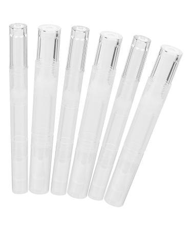 ULTECHNOVO Lot de 6 Stylos Huile pour Cuticules Vides et Rechargeables Tubes Transparents 3 Ml Pinceau Anti-fuite 5 Ml pour Vernis Ongles Huiles Nourrissantes et Soins des Ongles