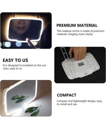 Minkissy Car Vanity Mirror Sun Shading Cosmetic Mirror Car Sunshade Mirror Car Cosmetic Mirror Automotive Visor Vanity Mirror Clip on Visor Mirror Universal Makeup Mirror Abs White - Buy Online on GoSupps.com