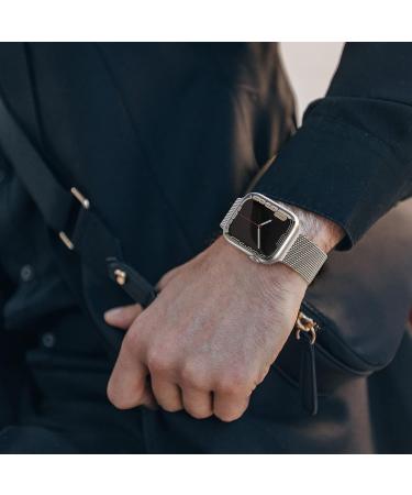 Marge Plus Stainless Steel Mesh Loop Magnetic Clasp Apple Watch Band 41mm/40mm/38mm - Women and Men - Replacement iWatch Bands - A-Starlight - Buy Online on GoSupps.com