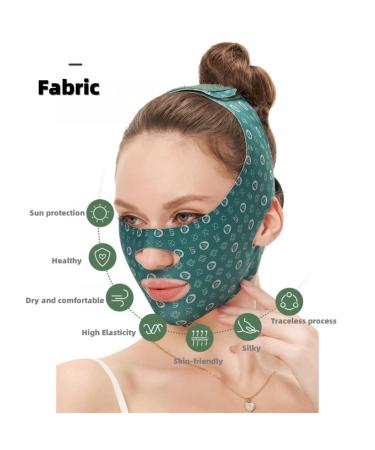 Buy V-Line Face Lift Band | Facial Slimming Mask for Men & Women | Anti-Sagging Chin Strap | Define Jawline & Reduce Wrinkles | V-Shape Contour (Green - Buy Online on GoSupps.com