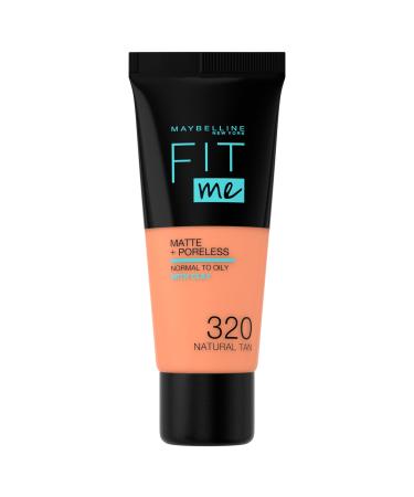 Maybelline New York Fit Me!Matte & Poreless Make-up No. 320 Natural Tan Liquid Make-up adapts to the skin tone moisturizing matting light to medium coverage 30 ml 1 pieces 30 ml (1 Pack) No. 320 Natural TAN - Buy Online on GoSupps.com
