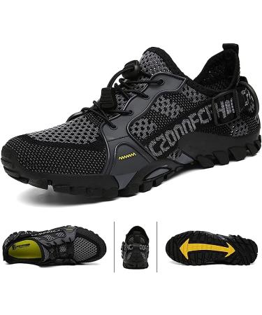 TANGYUGEN Water Shoes Men Women Quick Drying Outdoor Hiking Aqua Shoes - Grey - Buy Online on GoSupps.com