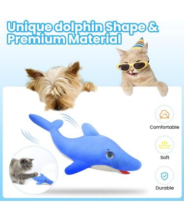 Floppy Fish Cat Toy - Interactive Electric Kitten Toy with Catnip, USB Charger, Realistic Flapping Motion - Dolphin Design - Buy Online on GoSupps.com