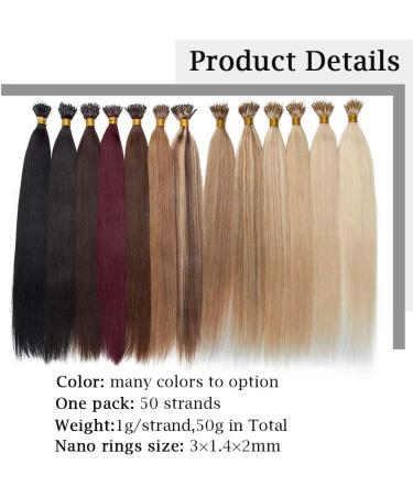 20" Nano Ring Tip Hair Extensions Real Human Hair 50Strands #60 Platinum Blonde (50g) - Buy Online on GoSupps.com