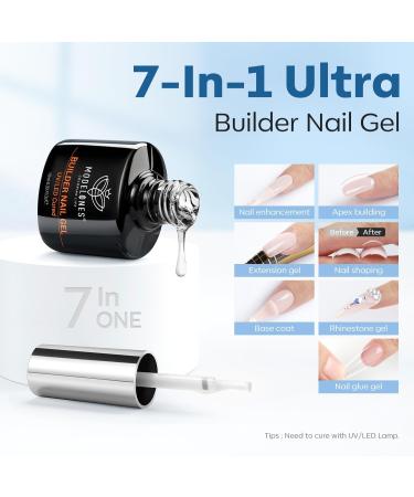 Modelones Builder Nail Gel Kit Clear Builder Gel with Mini Nail Lamp& Nail Forms Set Hard Gel Builder for Nails Extension Strengthener Base Gel in a Bottle Nail Art Manicure - Buy Online on GoSupps.com