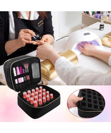 Jaeskeclip Nail Polish Bag Double Layer Oxford Cloth Zipper 30 Grids Nail Polish Holder Manicure Tools Nail Polish Lipstick Portable and Beauty Tools Storage Box(black) black - Buy Online on GoSupps.com