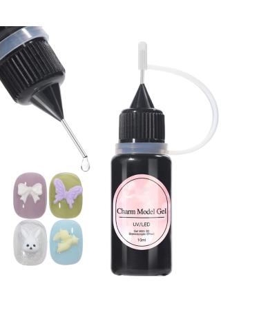 Clear Nail Sculpting Gel | 10ml Non-Stick Transparent Jewelry Glue | 3D Nail Reconstruction Gel for Art Design Gemstones Glitter Paint Colors Suitable for