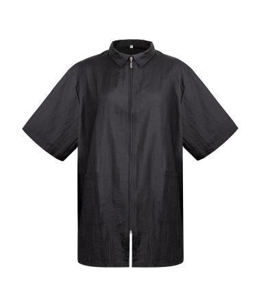 TOPTIE Hairdressing Gown | Hairdresser Apron & Haircut Cape Jacket for SPA Salon & Pet Grooming - Black LL - Buy Online on GoSupps.com
