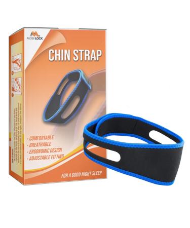 Anti Snore Chin Strap for Women & Men - Double-Support Chin Straps for Sleeping - Adjustable via Hook & Loop Closure - Skin-Friendly with Holes for Aeration - Snoring Prevention Device - by Mobi Lock BASIC