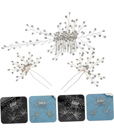 minkissy 4 Sets Bridal Headwear Diamond Headpiece Wedding Hair Decoration U- Shaped Hair Pin for Bride Pearl Hair Accessories Pearl Tiara Rhinestones Bridesmaid European and American Comb - Buy Online on GoSupps.com
