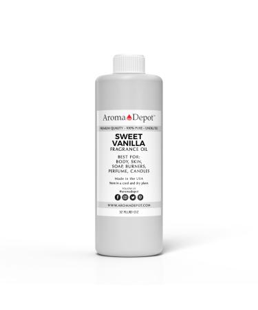 Aroma Depot 32 oz / 32 Ounce Sweet Vanilla Unisex Perfume/Body Oil Our Interpretation Premium Quality Uncut Fragrance Oil