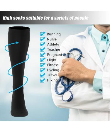 4 Pairs Compression Socks for Men Women (15-20 mmHg) Knee High Stockings for Swelling Travel Nurse Flight Running L/Xl - Buy Online on GoSupps.com