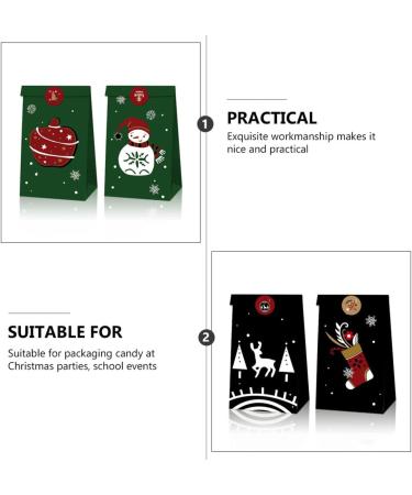 Mikinona 1 Set Christmas Kraft Paper Bag Christmas Bags Hanging Advent Calendar Xmas Paper Pouch Elder - Buy Online on GoSupps.com