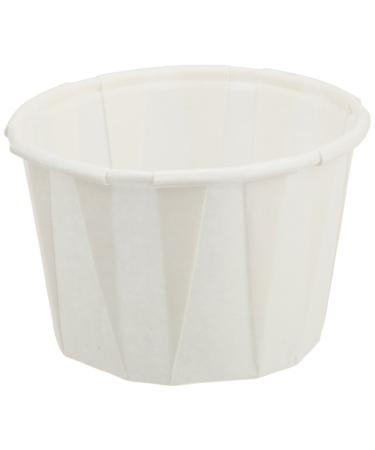 Genpak 250 Piece F100 Capacity Pleated Paper Portion Cup, 1" H , 1 oz., White