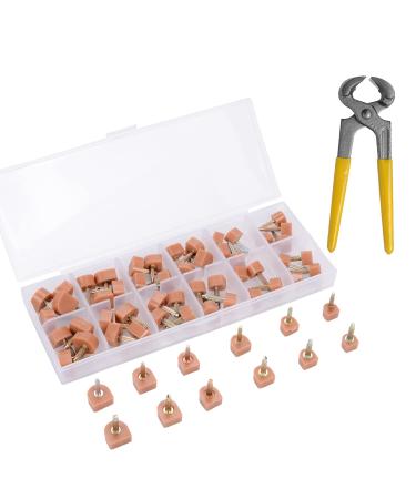 luakesa 24 Pairs High Heels Replacement Tips Women Shoes Heel Repair Kit with 6 Inch Stiletto  Remove Pliers  6 Size U-Shape  Beige