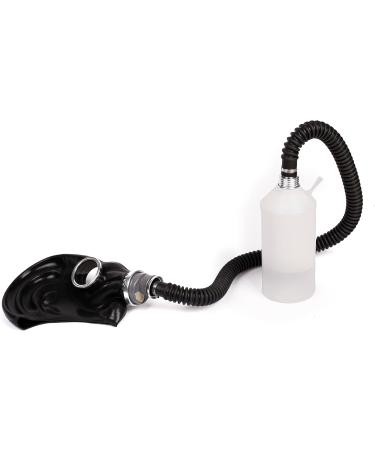 Latex Cosplay Gas Mask - White Full Half Face Fetish Mask with 2L Breathing Bottle - Buy Online on GoSupps.com