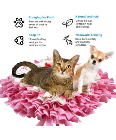 IEUUMLER Dog Snuffle Mat - Training Puzzle Toy for Dogs | 45x45cm Pink & White - International Shipping - Buy Online on GoSupps.com