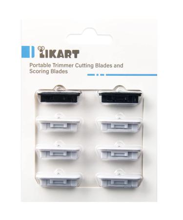 Likart 8 Pack Paper Cutter Replacement Blades for Cricut Portable Trimmer Replacement Blades for Cricut Cutter/Cricut Roll Holder/Xinart Paper Cutter(6 Cutting Blades & 2 Scoring Blades)