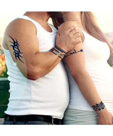 Barbed Wire Thorn Totem & Cute Temporary Tattoos - 12 Sheets Semi-Permanent Stickers - Buy Online on GoSupps.com