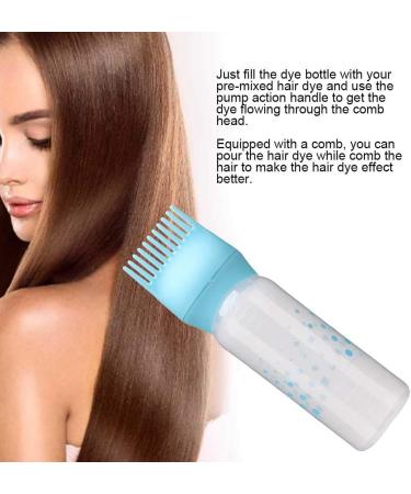 TIKATARER Hair Oil Applicator Brush Hair Color Applicator Brush 170ml Hair Dye Bottle with Comb Teeth for Professional Salon or Home Use (Blue) - Buy Online on GoSupps.com