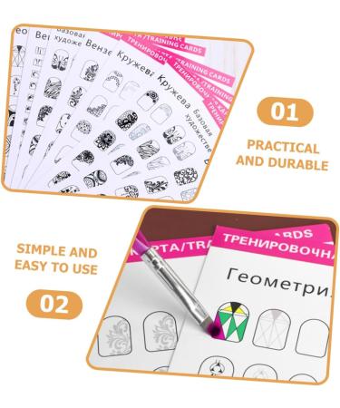 Beavorty 4 Sets Manicure Exercise Book Nail Salon Supplies Nail Art Tools for Beginners Nail Practice Liner Pen and Templates Nail Art Drawing Stencil Nail Practice Liner Pens Paper Books - Buy Online on GoSupps.com