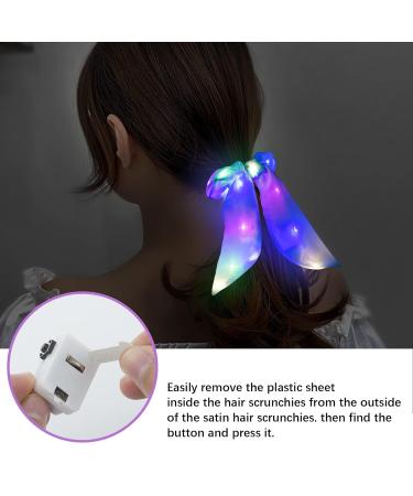 Neon Light Up Bow Scrunchies 6 Pack - Glow in the Dark Hair Accessories for Girls and Women - Perfect for Raves, Parties, Birthdays - Pattern 1 - Buy Online on GoSupps.com