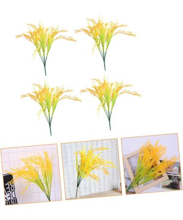 Zerodeko 12 Pcs Simulated Rice Fake Wheat Ears Wheat Ears Dried Flowers Plants Decor Natural Home Decor Rhinestone Kit for Teeth Faux Plant Artificial Bush Greenery Plastic Household Straw Yellowx3pcs 48X15CMx3pcs - Buy Online on GoSupps.com