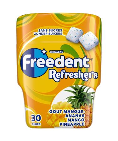 FREEDENT Refreshers Chewing Gum Green Mint Flavor Box of 30 Sugars 67 g