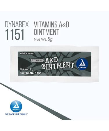 Dynarex Vitamin A&D Ointment (Lanolin-Free) - 144 Packets/Box - 5g - Minor Cuts, Burns, Diaper Rash, Dry Skin - Buy Online on GoSupps.com