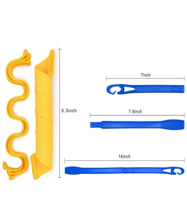 40PCS Heatless Hair Curlers - Wave and Spiral Styles (12inches) - DIY Curlers Kit for Short to Medium Hair - No Heat Damage - Includes 4 Styling Hooks - Buy Online on GoSupps.com