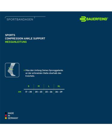 Bauerfeind Sports Compression Ankle Sleeve - Unisex XL Black Support for Running Fitness & Ball Sports - Right & Left Foot Wear - Buy Online on GoSupps.com