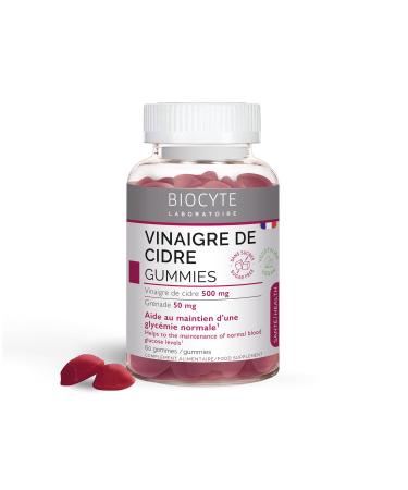 BIOCYTE Apple Cider Vinegar Gummies - Dietary Supplement Digestion, Sugar Levels - Apple Cider Vinegar, Pomegranate, Chromium, Vitamins B6, B9, B12 - Apple Flavor - 60 Gummies - 30 Days Take