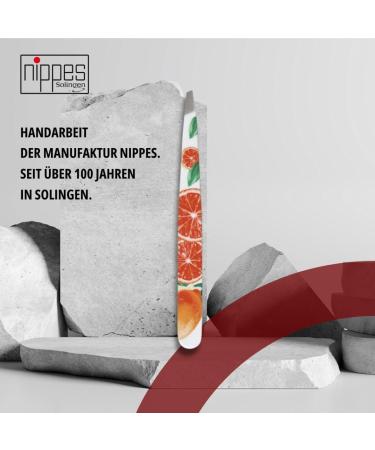 Nippes CITRUS cosmetic tweezers grapefruit | bevelled tip | stainless steel | colourful lacquer | 9 cm long | fine tweezers | tear off eyebrow tweezers - Buy Online on GoSupps.com