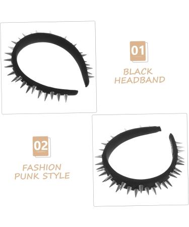 Gogogmee Studded Black Headband Headbands for Teen Embellished Headbands for Women Thin Headband No Slip Headband for Women Punk Rock Accessories Statement Headbands for Women - Buy Online on GoSupps.com