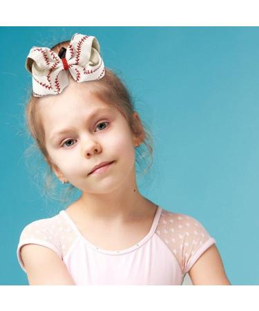 Bow Hairpin Large Leather Baseball Bow Hairpin Softball Bow Hairgrips Hair Accessories Hair Clip for Kids Girls White - Buy Online on GoSupps.com