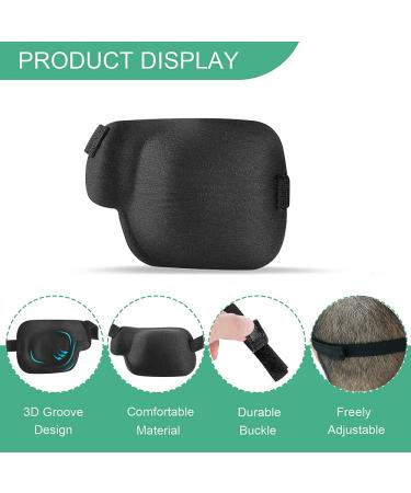 AMZVIO 2PCS Adjustable 3D Eye Patches for Adults - Soft Medical Eye Patch for Lazy Eye After Surgery & Pirate Cosplay - Black Large Size (Left Eye - Buy Online on GoSupps.com