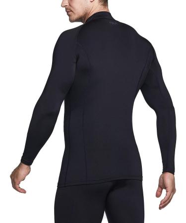 TSLA Men's Thermal Long Sleeve Compression Shirt Mock Neck Black Large - 1 or 2 Pack - Buy Online on GoSupps.com