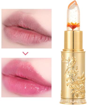 Moisturizing Nourishing Jelly Lipstick | Long Lasting Nourishing Lip Balm | Gold Leaf Temperature Color Lip Balm Flower Scented Rianpesn - Buy Online on GoSupps.com