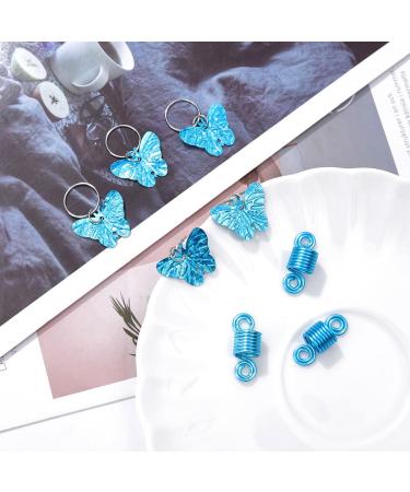 Braids Blue Butterfly Hair Jewelry for Women - Pack of 20 Spiral African Dreadlock Accessories - Buy Online on GoSupps.com