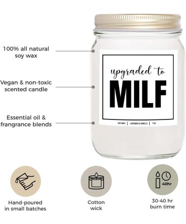 YouNique Designs Milf Pregnant Wife Candle - 7oz Pregnancy Gift for First-Time Moms | Soy Vegan Aromatherapy (Lavender & Vanilla - Buy Online on GoSupps.com
