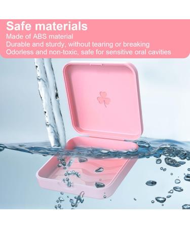 GXGM Denture Container & Dental Splint Box - Pink Braces Box with Tooth Hook | International Shipping Available - Buy Online on GoSupps.com